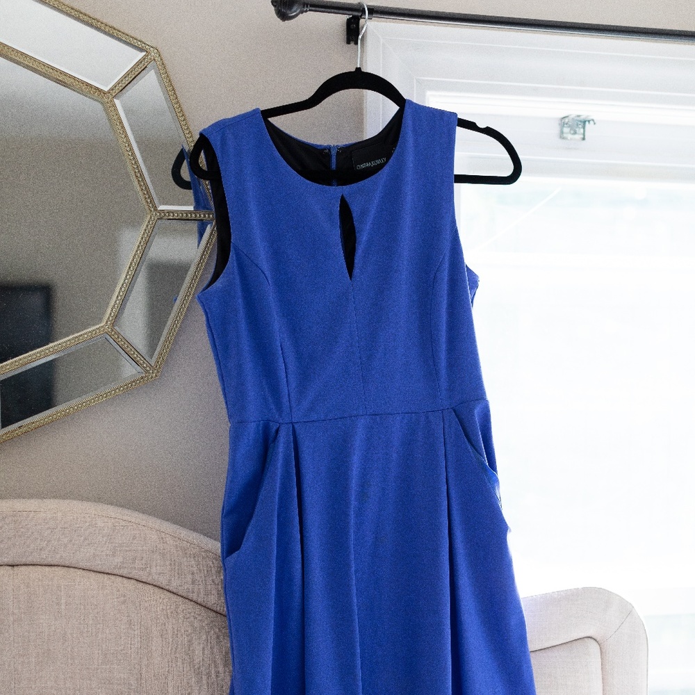 Cynthia Rowley cobalt blue fit and flare w/POCKETS